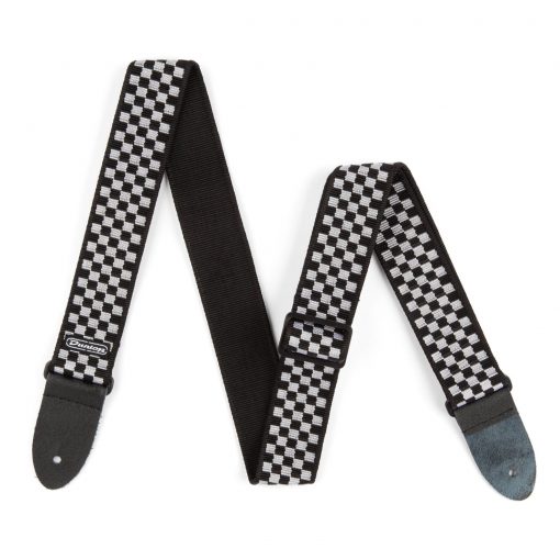 NEW Dunlop CHECKER D38-31BK Guitar Strap The Cars Cheap Trick Vintage 80's style for Guitar Bass Mandolin Keytar