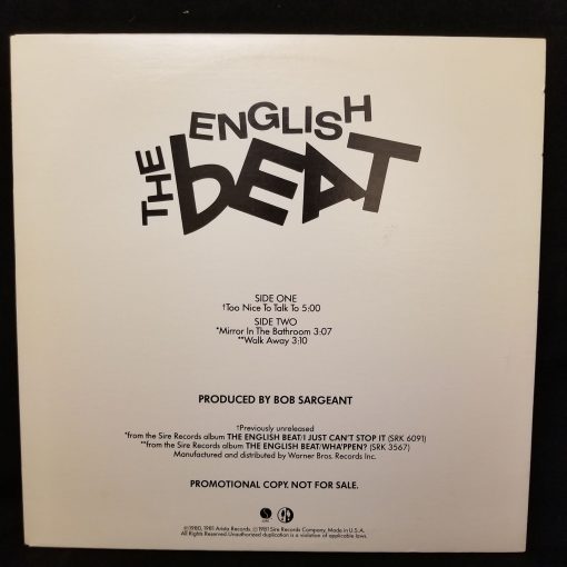 The English Beat - Too Nice To Talk To 12" LP NM 1981 PROMO ONLY Rock Funk Soul Ska Disco Mod Sire