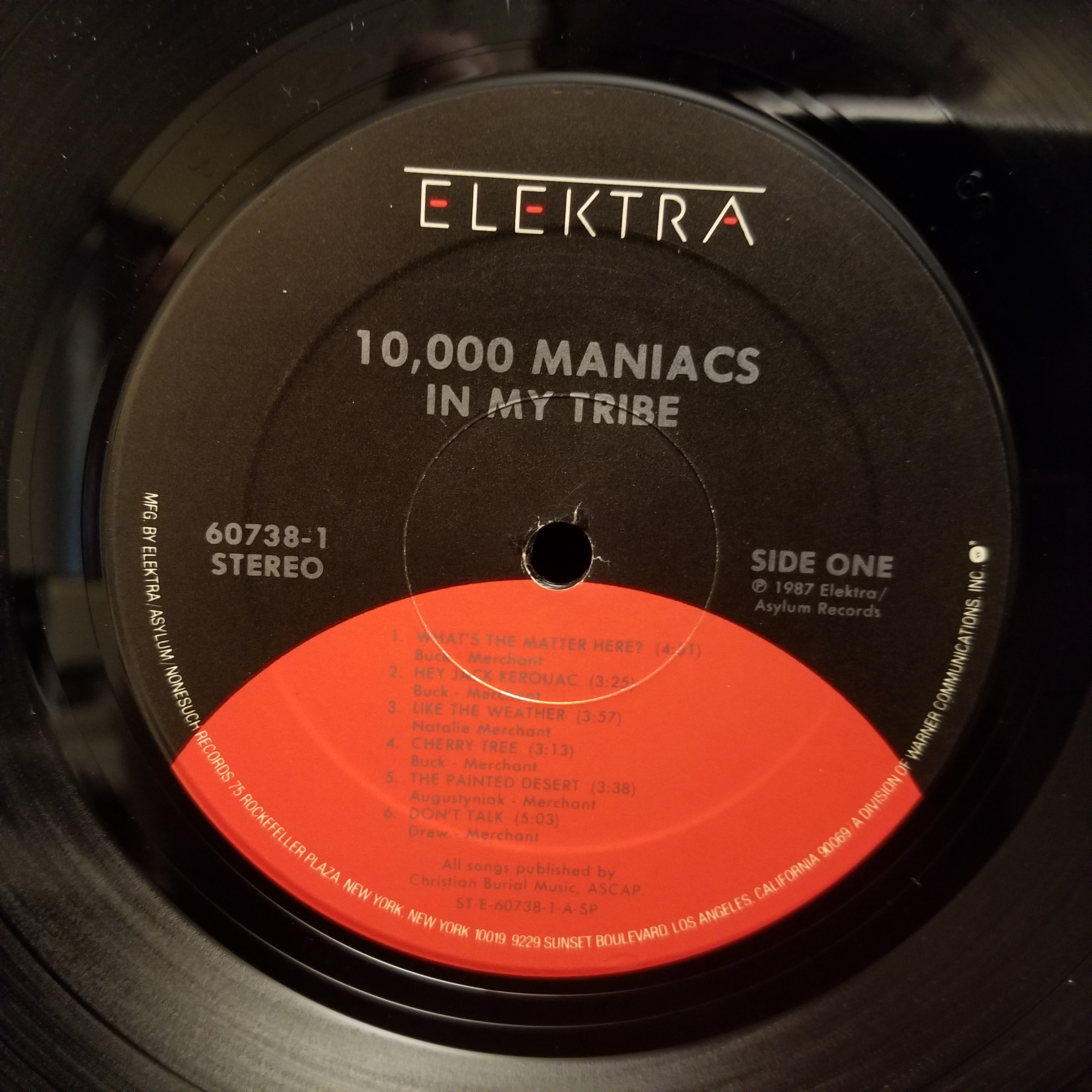 10,000 Maniacs - In My Tribe LP NM 1987 Orig Press Folk Rock Peace Train Natalie Merchant Buck Ultrasonic Cleaned - Image 2