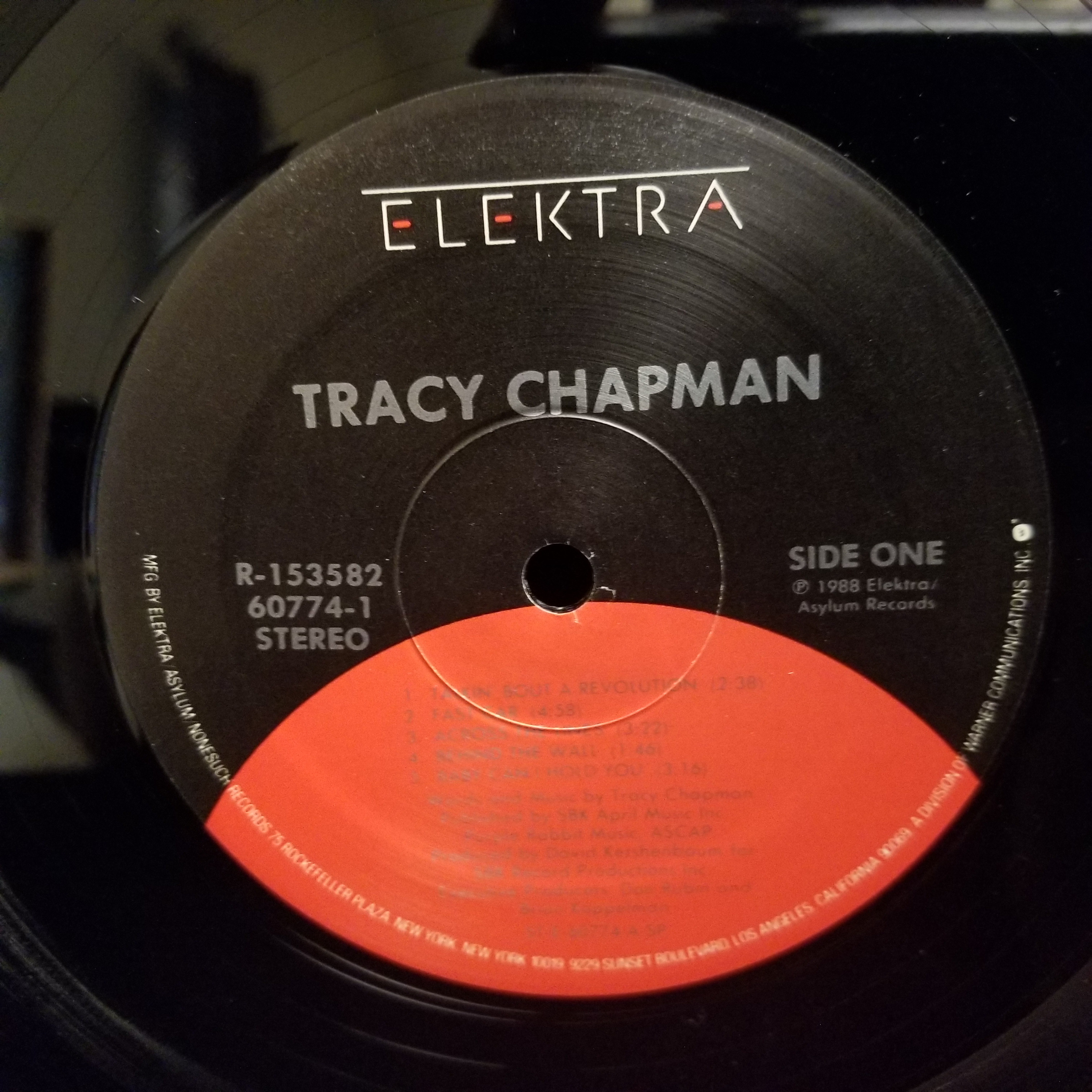 Tracy Chapman - Tracy Chapman LP NM 1988 Original Press Folk Indie Rock Fast Car Talkin’ Bout a Revolution Ultrasonic Cleaned - Image 2