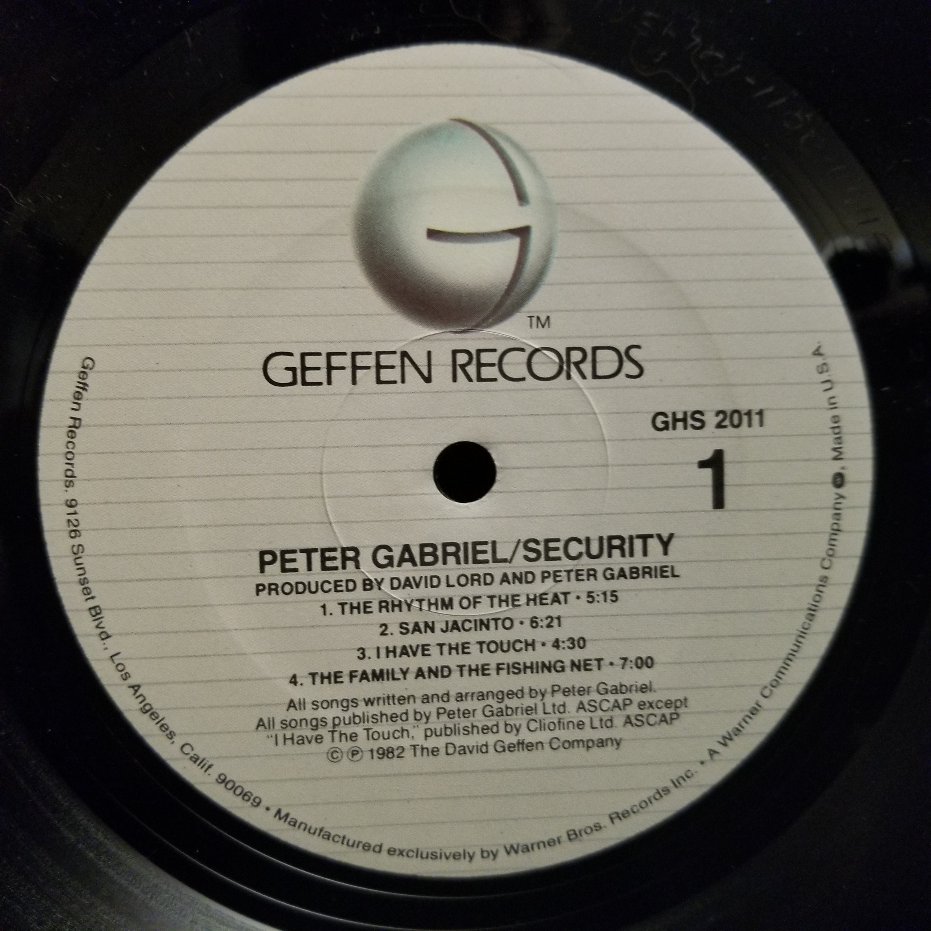 Peter Gabriel - Security LP NM 1982 Orig Press Art Prog Rock Shock The Monkey San Jacinto Ultrasonic Cleaned - Image 2