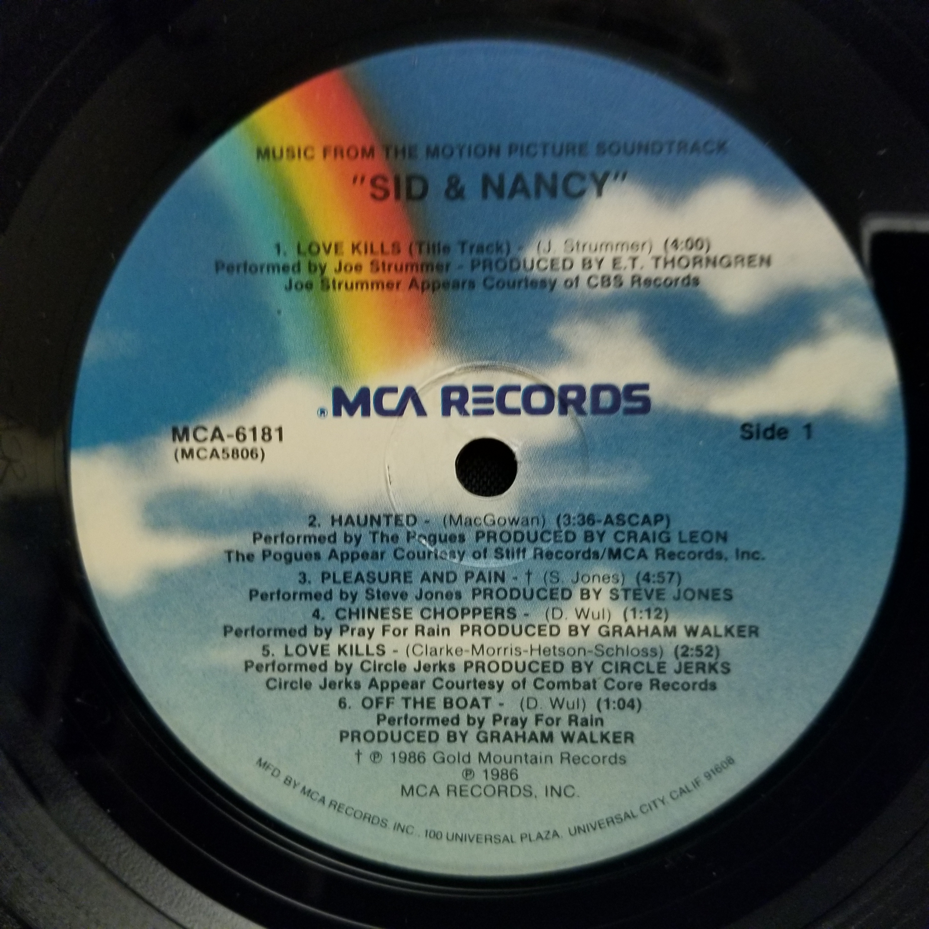 Sid and Nancy Soundtrack LP NM RARE GOLD STAMP PROMO 1986 Sex Pistols Clash Pogues Cale Oldman Circle Jerks Ultrasonic Cleaned - Image 2