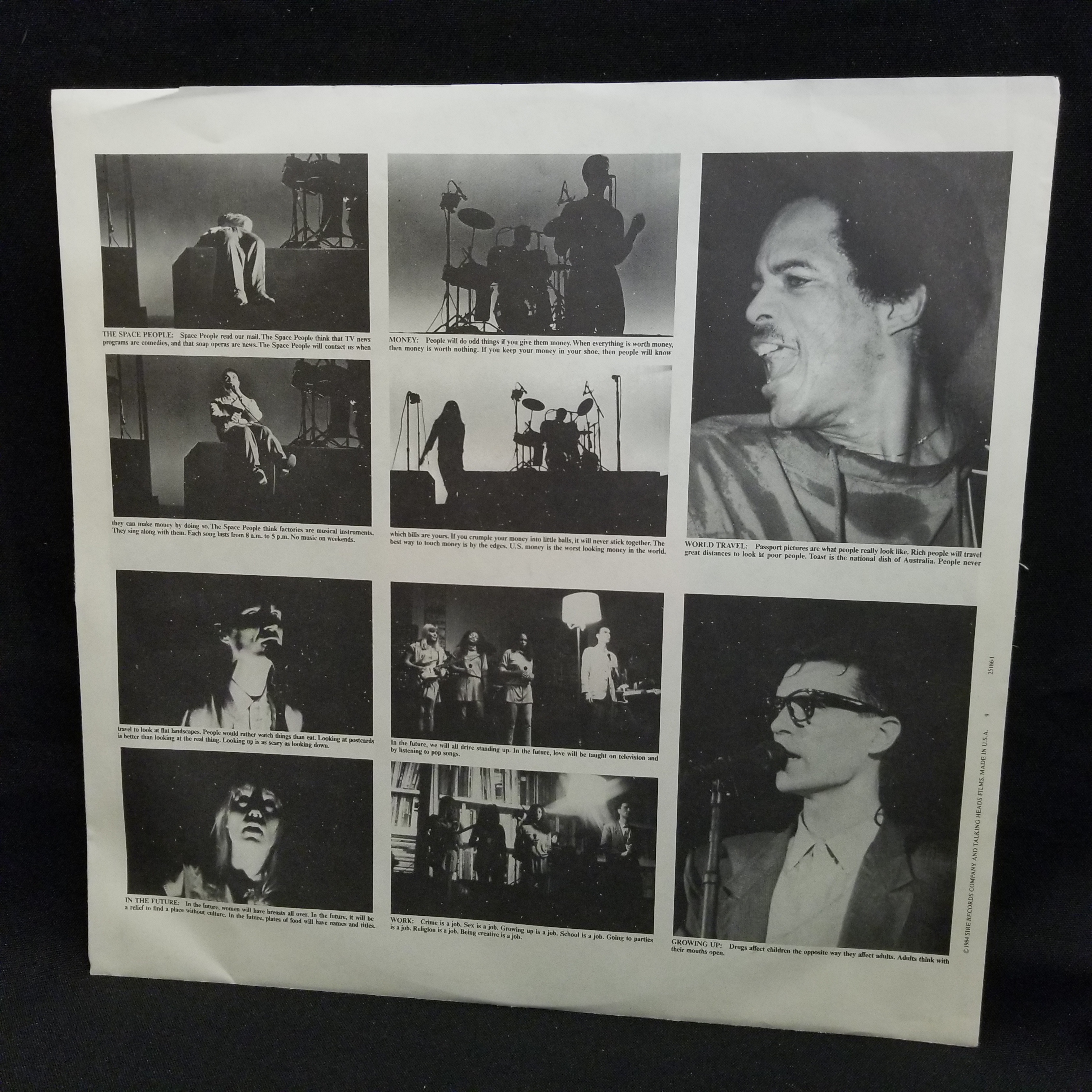 Talking Heads - Stop Making Sense LP NM 1984 Original Press Live Hits Funk Indie New Wave Soul Rock Ultrasonic Cleaned - Image 5
