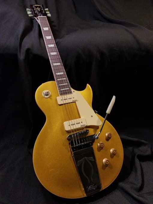 NEW Vintage Wilkinson Midge Ure V100MU Gold Top Electric Guitar LP style w/ Vibrola P-90's w/ VIDEO