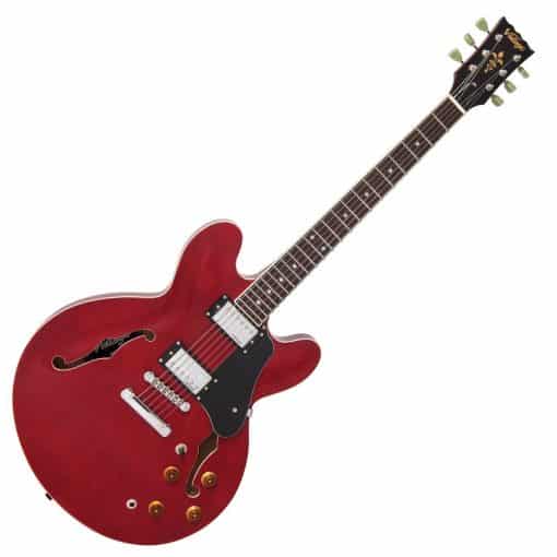 NEW Vintage Wilkinson 335 Style Semi-Hollowbody Electric Guitar VSA500 Cherry Red