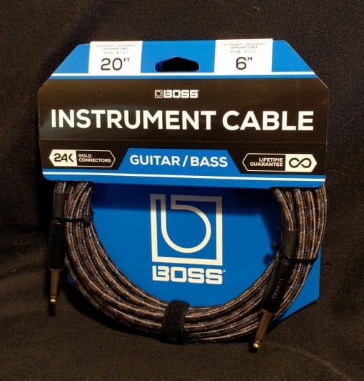 Boss BIC-20 TS Straight Instrument Cable 20' ft Shielded 24k Gold Plated Oxygen-Free Copper Core Wire