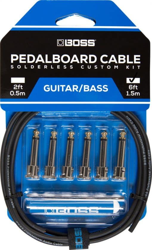 Boss BCK-6 Solderless Pedalboard Cable Custom Kit 6 ft Angle or Straight 1/4" Quarter Inch