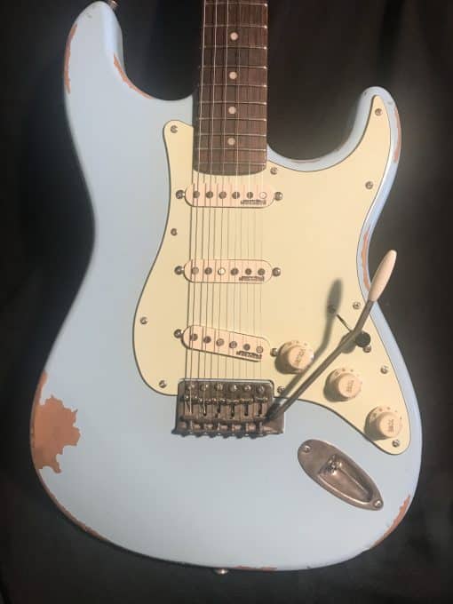 NEW Vintage Wilkinson USA Custom Shop Relic V6MRLB Laguna Blue 60's Electric Guitar Distressed
