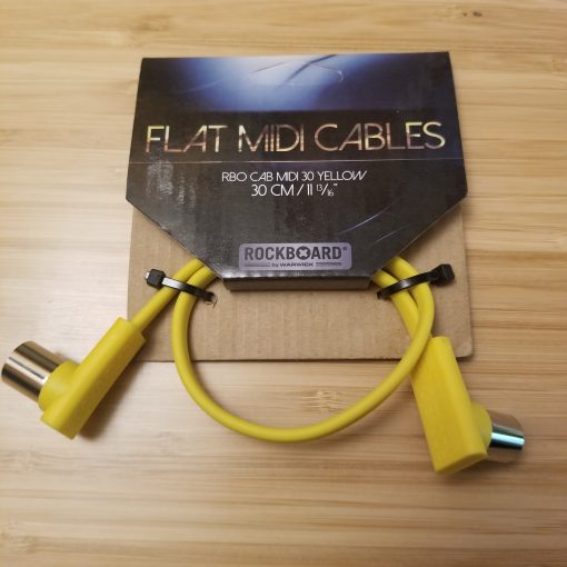 NEW Warwick Rockboard Flat Yellow MIDI Cable 30cm 12" Oxygen Free Copper