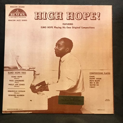 Elmo Hope Trio - High Hope! LP MINT Mono Jazz 1985 RI Paul Chambers Philly Joe Jones