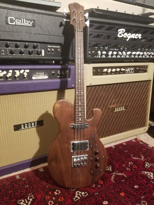 Birdsong Sparrow #3 Short Scale 25.5" Walnut Mahogany Electric Bass Handmade in Texas, USA