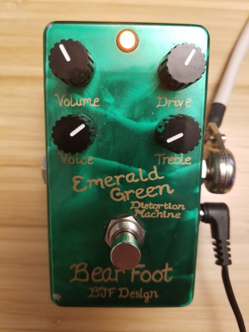 BJF Bear Foot Emerald Green Distortion Machine Gold GE Version Overdrive Pedal #302