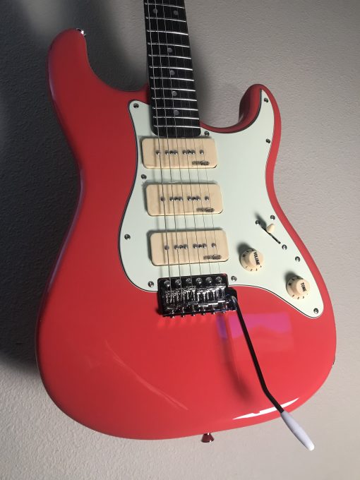 Vintage V6PFR Electric Guitar Firenza Red 3- P-90's! 60's Strat vibe