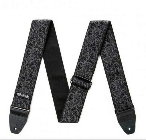 NEW Dunlop D6714 Jacquard Black Thistle Strap for Guitar Bass Mandolin Uke