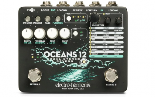 EHX Electro-Harmonix Oceans 12 Dual Stereo Reverb IN STOCK