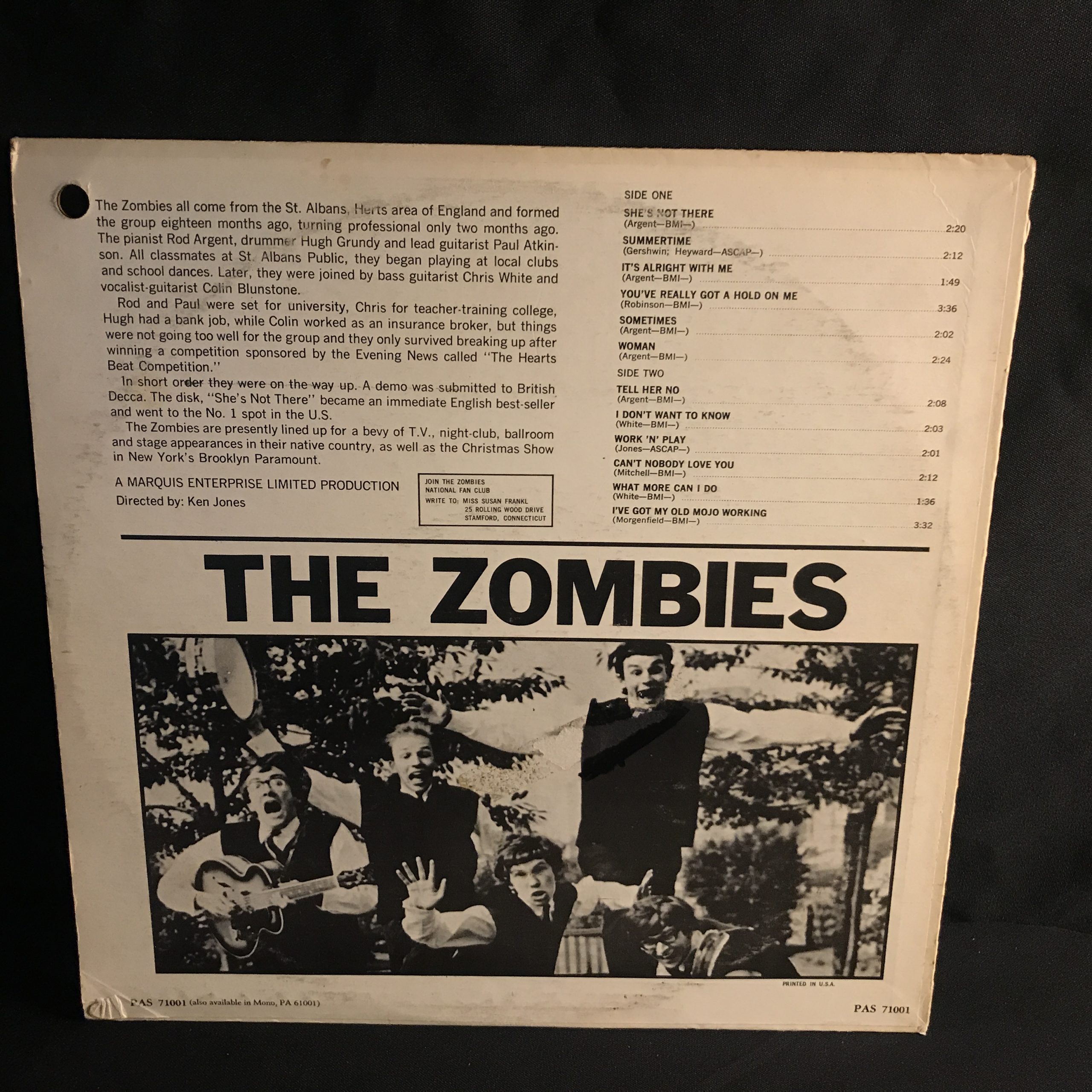 The Zombies - The Zombies LP EX/NM 1965 Parrot Press Promo Classic Rock / She's Not There / Tell Her No & Ultrasonic Cleaned - Image 5