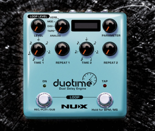 NuX Duotime NDD-6 Dual Delay Engine = Analog Tape Digi Shimmer Modulation Reverb Looper Pedal