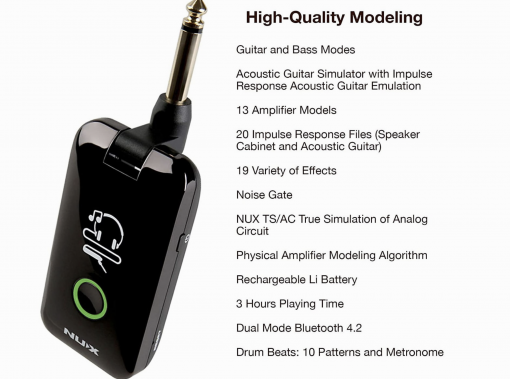 NuX MP-2 Mighty Plug Guitar & Bass Amp Modeling Earphone Amplug !! IN STOCK !!