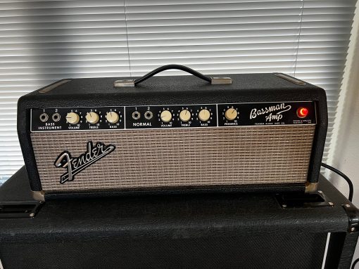 Vintage 1964 Blackface Fender Bassman Tuxedo White Knob 6G6-B 50 Watt Head Amplifier