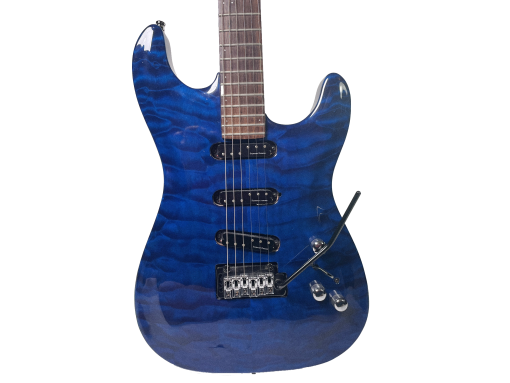 Godin Artisan ST- AAA Blue Flame - Birdseye Maple Neck - Duck Bucker Pickups - Gator Case