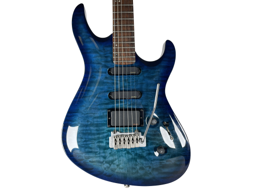 Cort G290 Electric Guitar - EMGs HSS - Blue Flame Maple Top - HSC