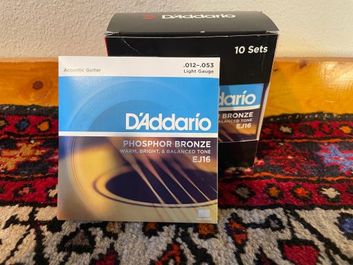 D'Addario EJ16-10 = 10 Set Box Acoustic Guitar Strings .12-.53 Phosphor Bronze
