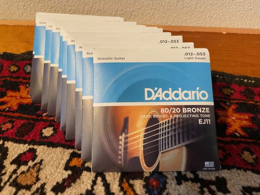 D'Addario EJ11-10 = 10 Set Box Acoustic Guitar Light Strings .12-.53 80/20 Bronze