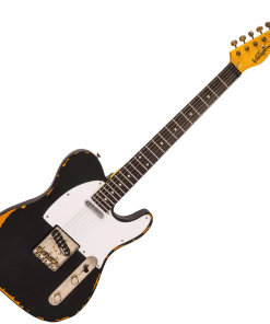 Vintage V62 ICON Tele T-Style Black Relic'd Electric Guitar ~ Luthier SETUP