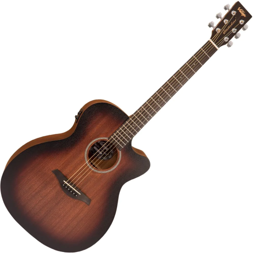 Vintage VE660WK Statesboro 'Orchestra' Electro- Acoustic Guitar ~ Whisky Sour - LUTHIER SETUP