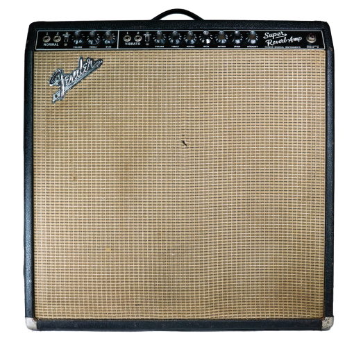 1967 Fender Super Reverb Blackface Guitar Amplifier owned by John Neff / Maui Recorders & ATA Roadcase / All original components