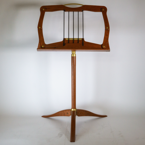 Anderson Music Stand Brazilian Cherry & Gold Anodized Aluminum / Foldable Wood Stand - HALF OFF - by Lotus Design