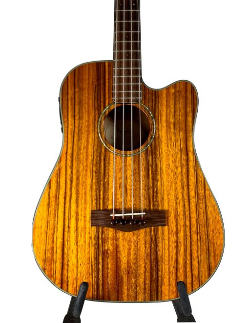2008 Fender Victor Bailey Koa Acoustic Electric Bass Guitar & Case w/ Fishman System - Luthier Setup