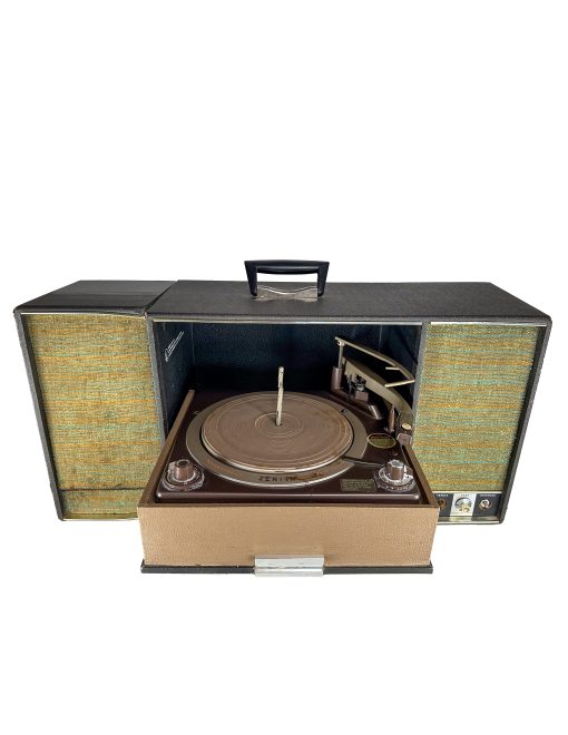 Zenith Stereophonic Record Turntable Speakers KPS-70C-1 Plays 78's / 33's = Mid-Century Modern Retro