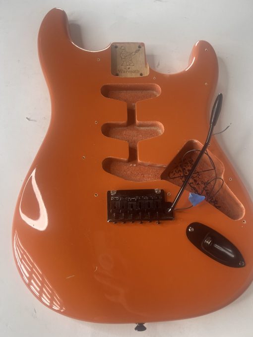 2022 Warmoth Strat Alder Body Capri Orange w/ Trem Plate Jack Claw Springs