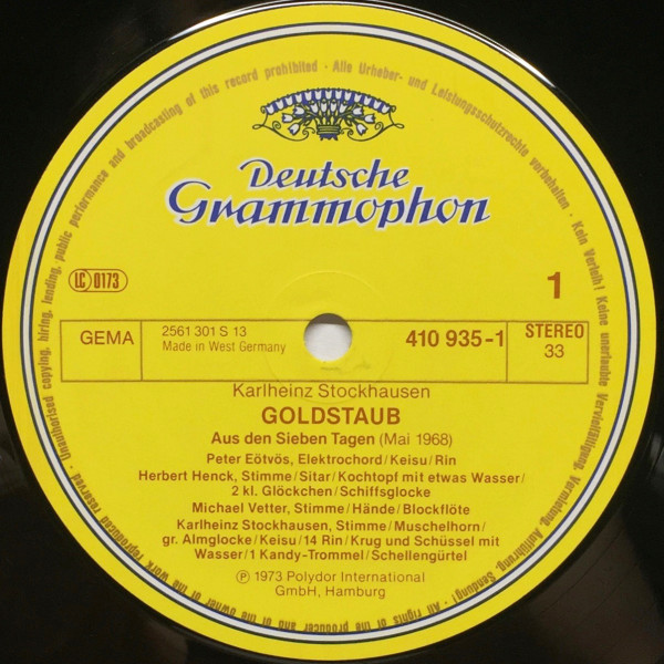 Karlheinz Stockhausen - Goldstaub / Gold Dust LP M NM or M-  Deutsche Grammophon Classical Contemporary Untouched Vinyl. Ultrasonic Cleaned. Stored in poly sleeve since day 1. - Image 3