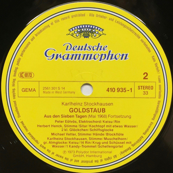 Karlheinz Stockhausen - Goldstaub / Gold Dust LP M NM or M-  Deutsche Grammophon Classical Contemporary Untouched Vinyl. Ultrasonic Cleaned. Stored in poly sleeve since day 1. - Image 4
