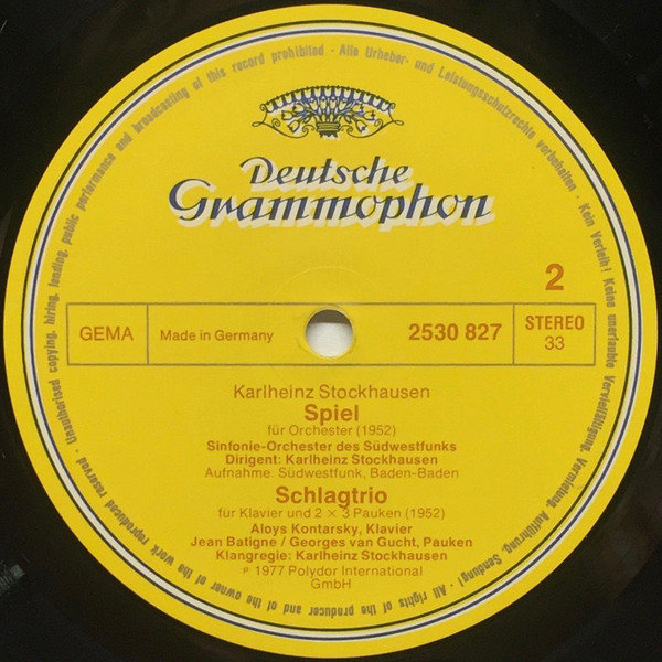 Stockhausen* - Drei Lieder • Sonatine • Spiel • Schlagtrio LP M NM or M- 1977 Deutsche Grammophon Classical Contemporary Vinyl: MINT and UNTOUCHED C: NM = Ultrasonic Cleaned on Kirmuss machine for superior audio and sonics! !!! This listing uses a stock photo. You will receive the exact pressing that the stock photo shows. We grade conservatively, and have been selling records/cd’s for over 25 years. Please inquire if you would like to see pictures of the actual item or have any questions. !!! - Image 4