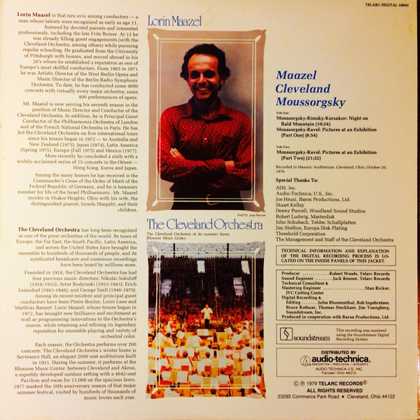 Lorin Maazel, The Cleveland Orchestra, Modest Mussorgsky - Pictures At An Exhibition / Night On Bald Mountain LP M NM or M- 1979 Telarc Classical Romantic Vinyl: MINT and UNTOUCHED C: NM/M = DMM Audiophile Press / Ultrasonic Cleaned on Kirmuss machine for superior audio and sonics! !!! This listing uses a stock photo. You will receive the exact pressing that the stock photo shows. We grade conservatively, and have been selling records/cd’s for over 25 years. Please inquire if you would like to see pictures of the actual item or have any questions. !!! - Image 4