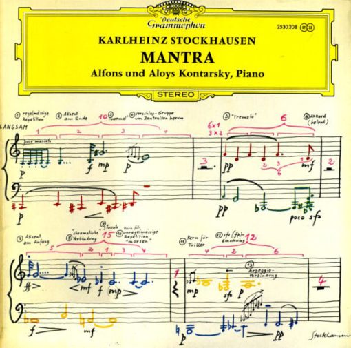 Karlheinz Stockhausen - Alfons und Aloys Kontarsky* - Mantra LP M NM or M- 1972 Deutsche Grammophon Electronic, Classical Contemporary, Experimental MINT UNPLAYED UNTOUCHED Vinyl / C: GF NM/M = Ultrasonic Cleaned on Kirmuss machine for superior audio and sonics! !!! This listing uses a stock photo. You will receive the exact pressing that the stock photo shows. We grade conservatively, and have been selling records/cd’s for over 25 years. Please inquire if you would like to see pictures of the actual item or have any questions. !!!