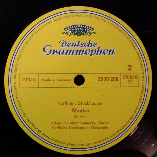 Karlheinz Stockhausen - Alfons und Aloys Kontarsky* - Mantra LP M NM or M- 1972 Deutsche Grammophon Electronic, Classical Contemporary, Experimental MINT UNPLAYED UNTOUCHED Vinyl / C: GF NM/M = Ultrasonic Cleaned on Kirmuss machine for superior audio and sonics! !!! This listing uses a stock photo. You will receive the exact pressing that the stock photo shows. We grade conservatively, and have been selling records/cd’s for over 25 years. Please inquire if you would like to see pictures of the actual item or have any questions. !!! - Image 2