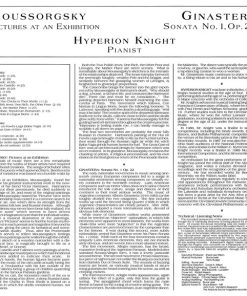 Hyperion Knight plays Moussorgsky* and Ginastera* - Moussorgsky: Pictures At An Exhibition Sonata / Ginastera: Sonata No 1. Op.22-1