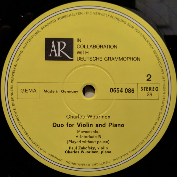 Roger Sessions - Robert Helps / Charles Wuorinen - Paul Zukofsky, Charles Wuorinen-3