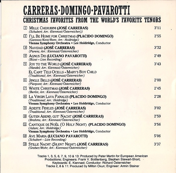José Carreras • Placido Domingo • Luciano Pavarotti - Christmas Favorites From The World's Favorite Tenors-4