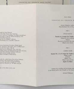 Arturo Delmoni With Meg Bachman Vas - César Franck And Gabriel Fauré - Sonatas Of Franck And Fauré-2