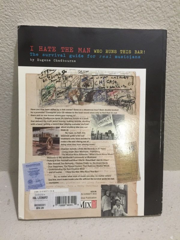 I Hate The Man Who Runs This Bar THE Survival Guide Eugene Chadbourne Book - Image 3