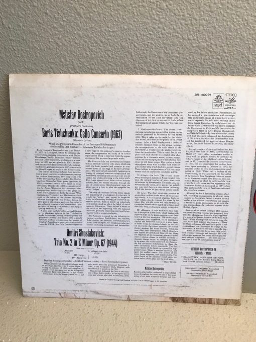 Rostropovich Tishchenko Concerto Shostakovich Trio 1963 LP NM Melodiya Angel SR-40091 - Image 5