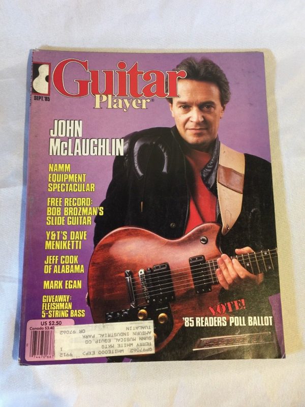 Guitar Player Magazine 1985 Vintage mailed to SUNN Musical Co. 09/85 McLAUGHLIN