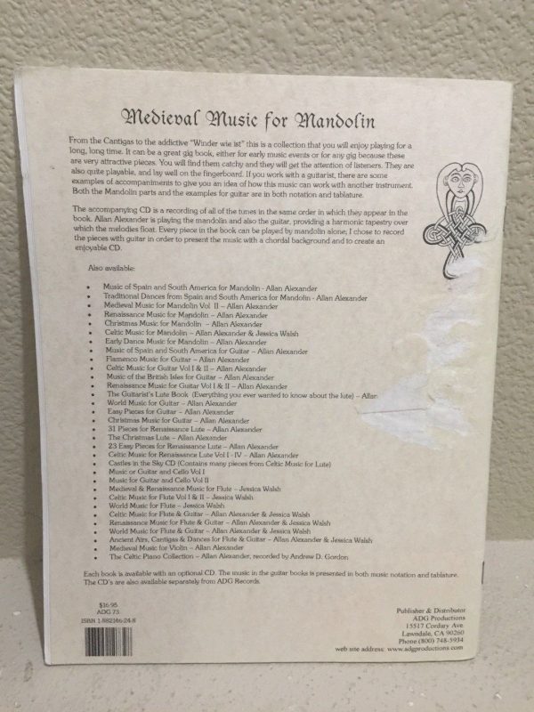 Medieval Music For Mandolin - Vol. 1 Book & CD 2003 Standard Notation & TABLATUR - Image 3