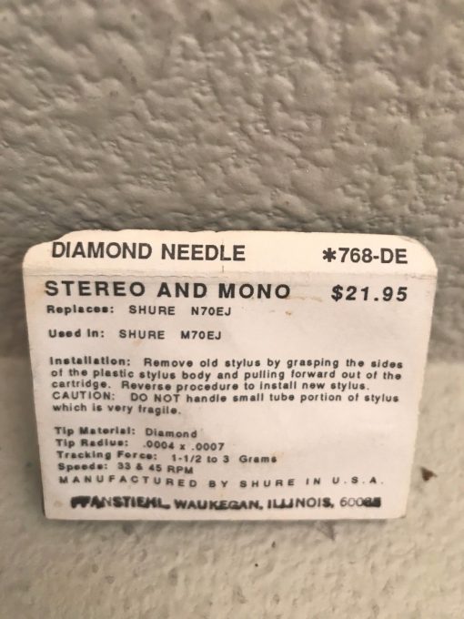 Pfanstiehl Diamond Record Phonograph Needle NEW NOS 768--DE Shure N70EJ N72EJ - Image 3