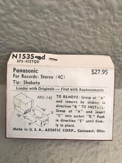 Astatic Diamond Record Phonograph Needle NEW NOS N1535-qd EPS-455STQD Panasonic - Image 3